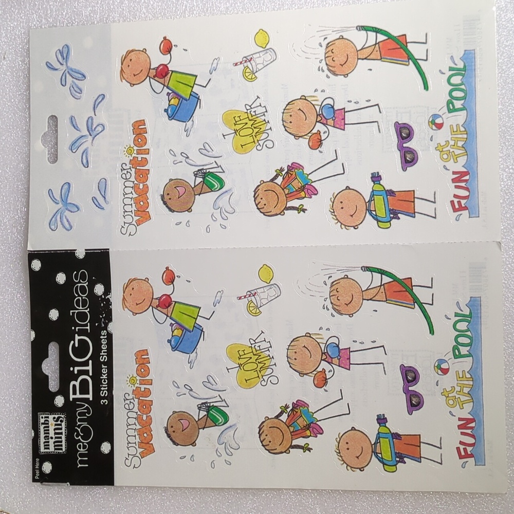 ❤️3/$10❤️Me & My Big Ideas Fun at the Pool Sticker Pack - Only 2 Sheets